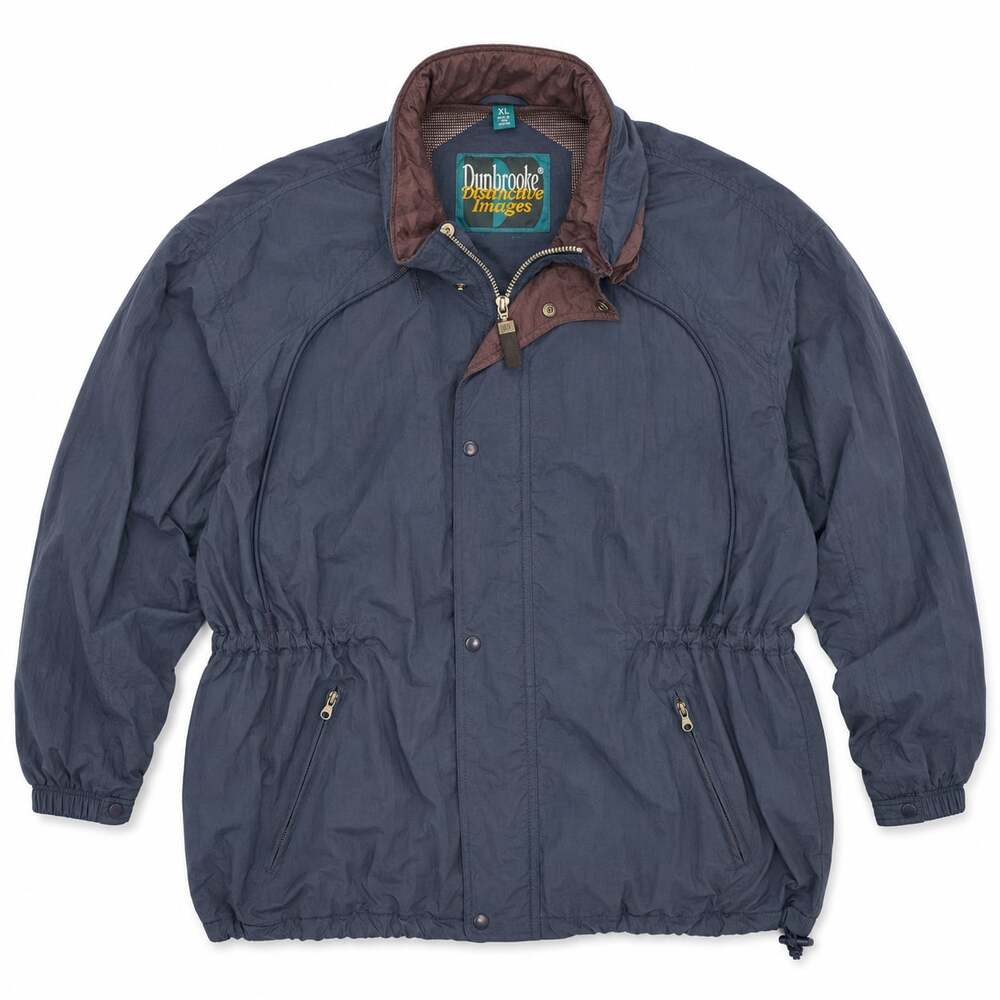 Vintage 1990s Dunbrooke Distinctive Images Nylon Windbreaker Jacket Navy Blue XL